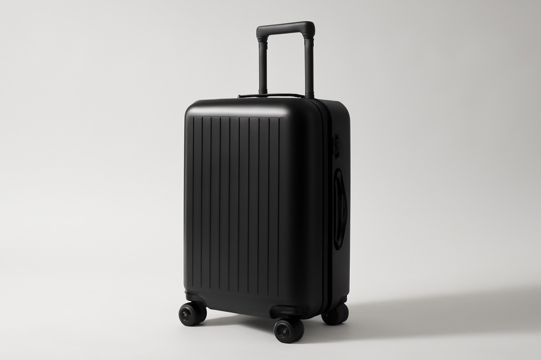 Valise cabine rigide noire à roulettes