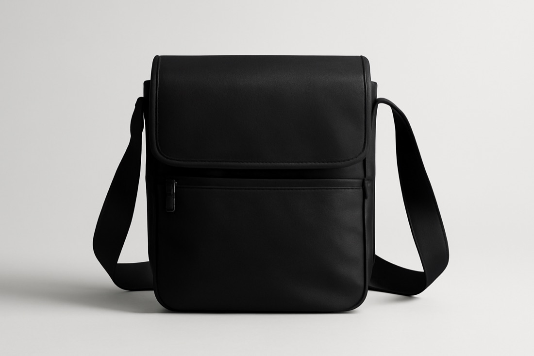 Sacoche bandoulière noire Lacoste pour homme