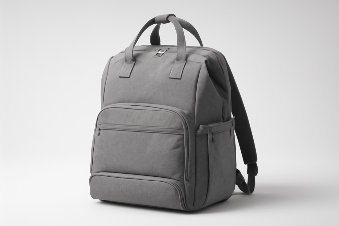 Sac à dos à langer gris grande capacité